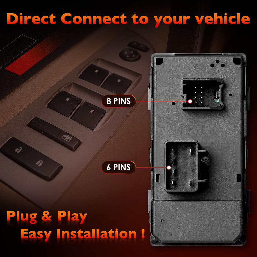 ATRACYPART master window switch compatible with GMC Yukon and Buick Enclave.