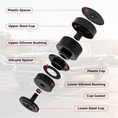 ATZTNUO body mount bushings kit packaging shows full component content