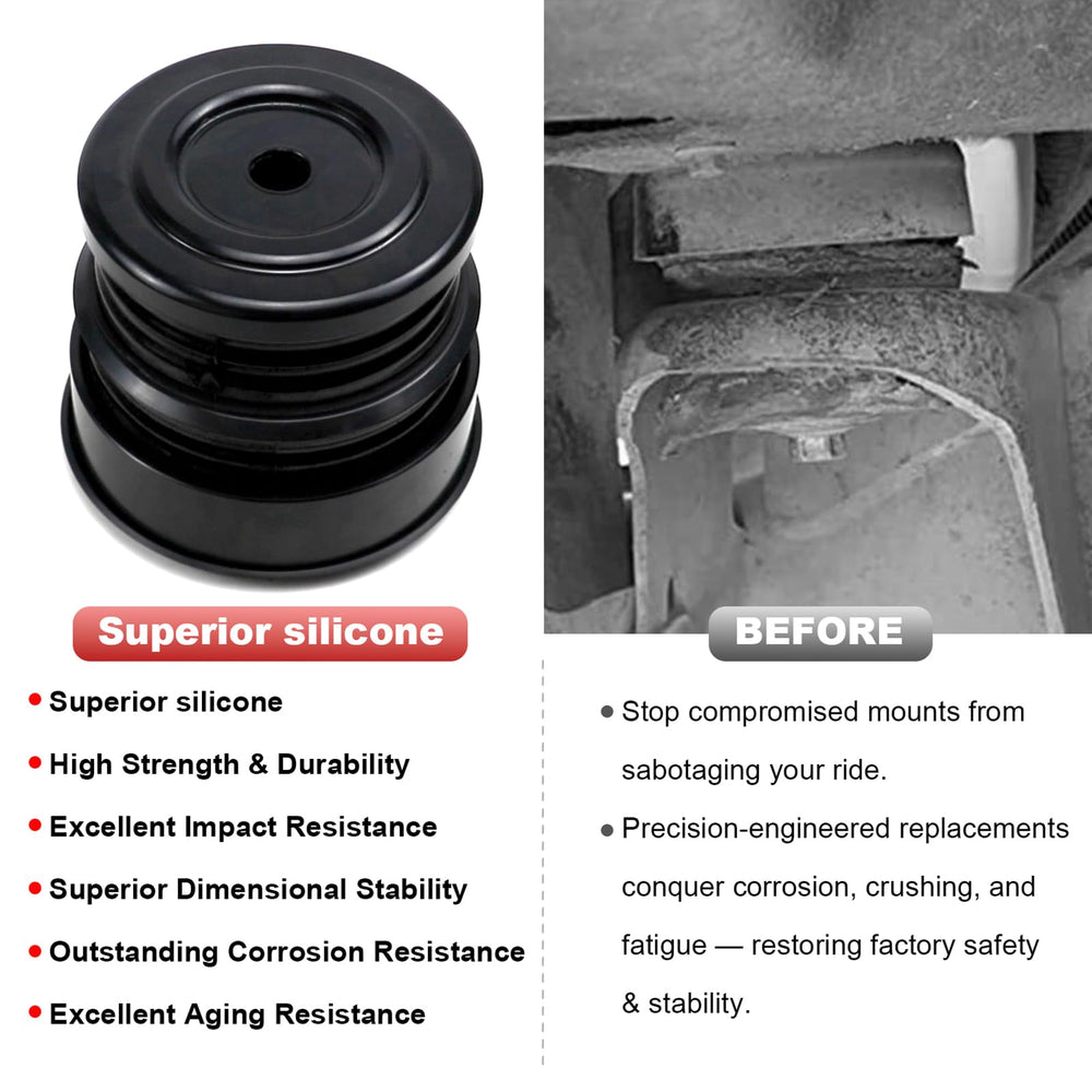 ATZTNUO body mount bushings kit rear view reduces cabin movement.