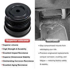 ATZTNUO body mount bushings kit rear view reduces cabin movement.