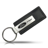 AU-TOMOTIVE GOLD F-150 black leather keychain for everyday use and durability.