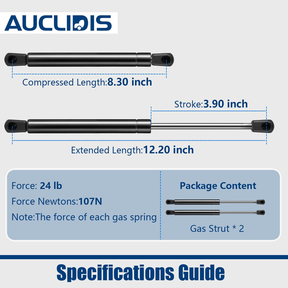 AUCLIDIS tool-box 12in gas strut provides steady lift for secure compartments.