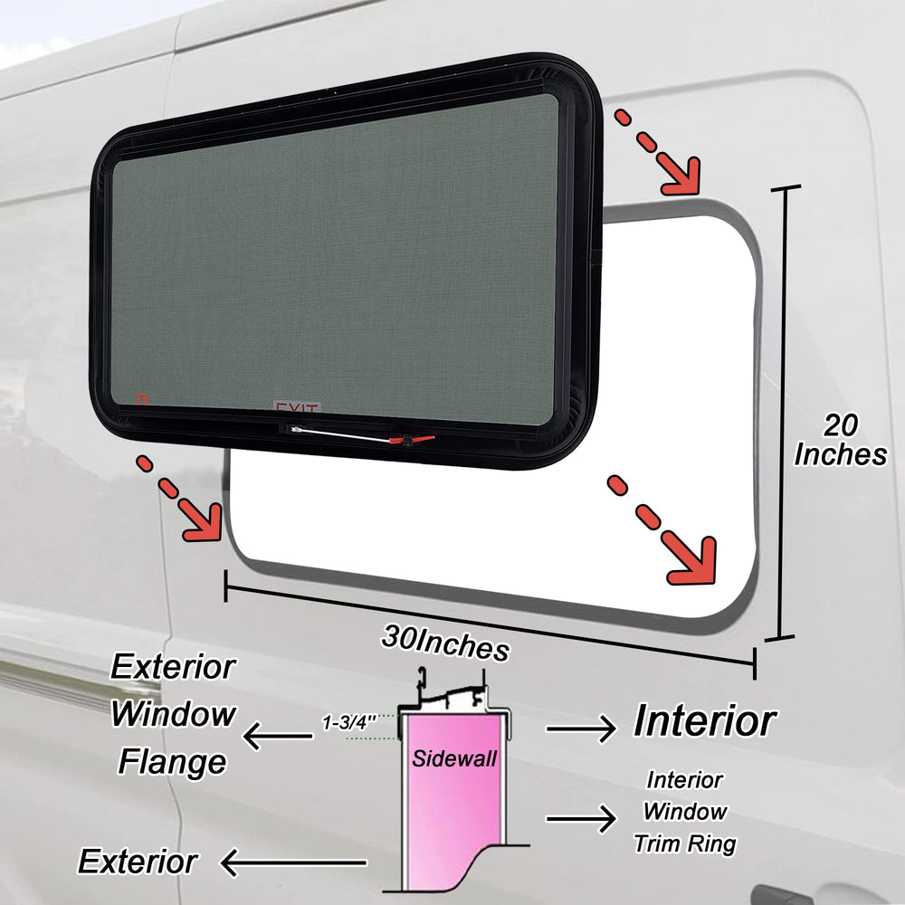 Aucuda aluminum frame with trim kit simplifies mounting on 1-3/4 inch walls.