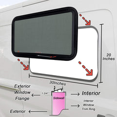 Aucuda aluminum frame with trim kit simplifies mounting on 1-3/4 inch walls.