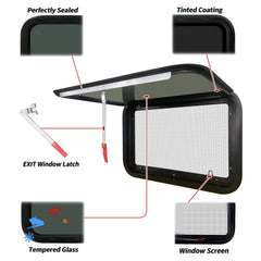 Aucuda latch bar enhances security while permitting quick escape.