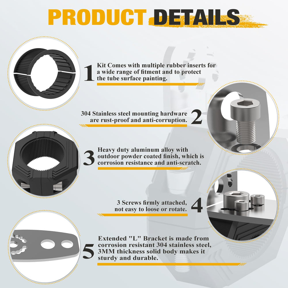 Audak powder-coated aluminum body supports outdoor use