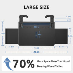 AUEOTUAR bottom tray features storage drawers for drinks and small items.