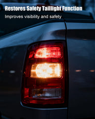 AUGREX tail light board close-up with waterproof housing protecting circuits in rain and mud.