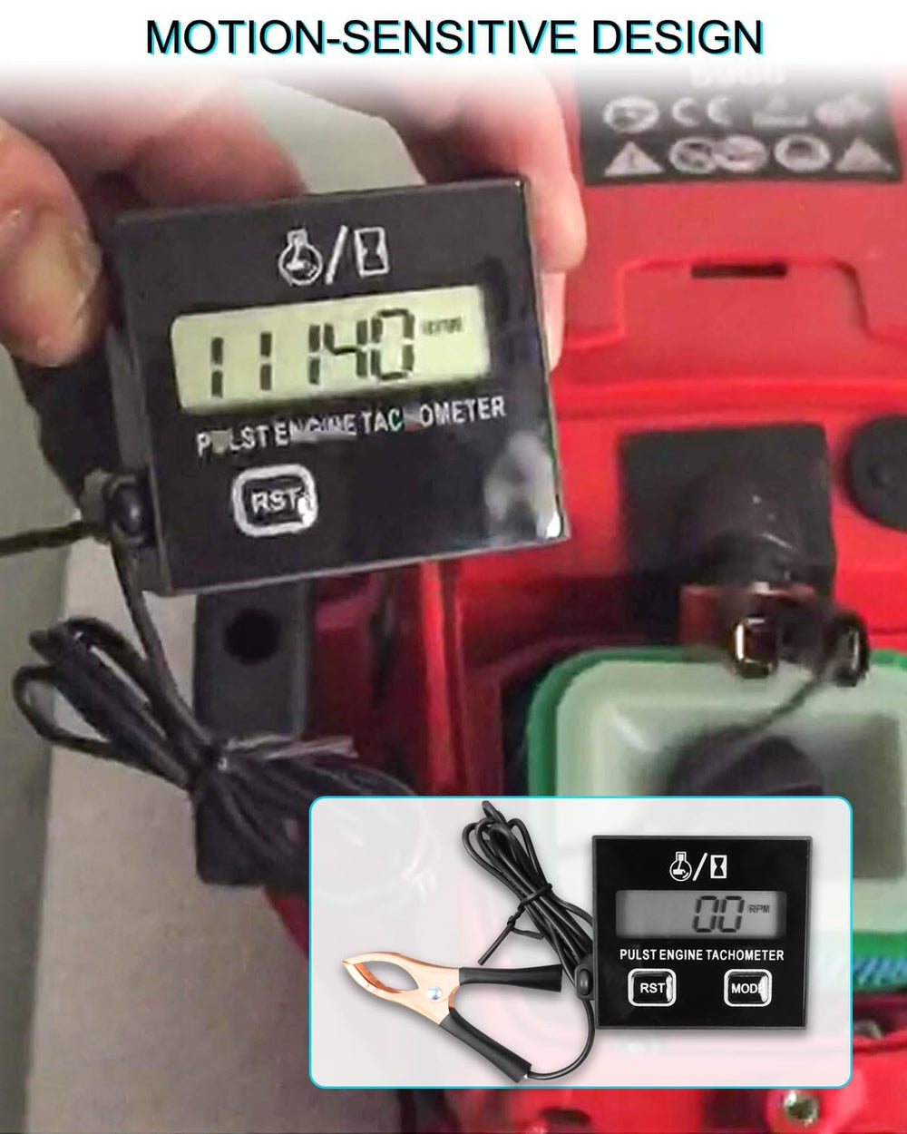 AUGREX digital display tachometer for clear RPM readouts and precise tuning.