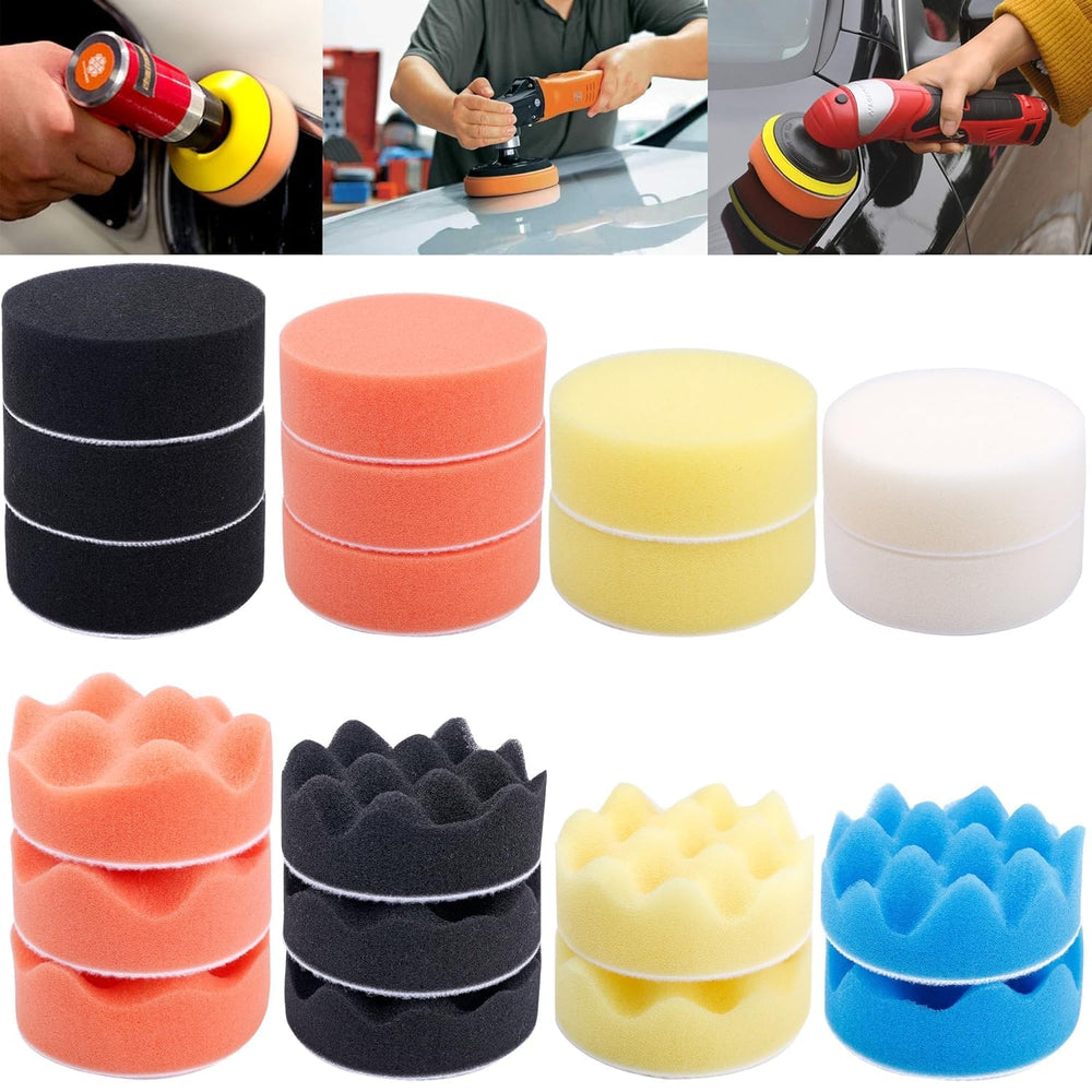 Augshy drill adapters enabling quick pad changes during polishing.