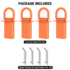 AUH orange D-ring set improves visibility on work sites.