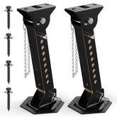 AUH telescoping trailer stabilizer jack extended to 18 inches for improved slide-out stability.