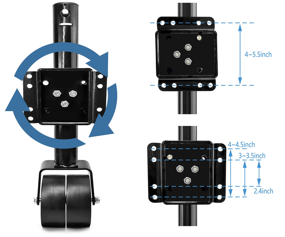 Aukayne jack in use raises trailers smoothly for quick connections.