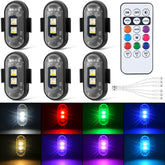 Aukmak 6PCS wireless strobe lights with remote mounted for quick vehicle visibility