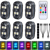 Aukmak upgraded 4LEDs wireless strobe front view shows bright lighting for vehicles