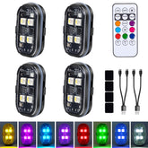 Aukmak upgraded 4LEDs wireless strobe lights with remote control for easy color changes