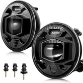Aukmak LED fog light front angle showing wider illumination for safer night driving