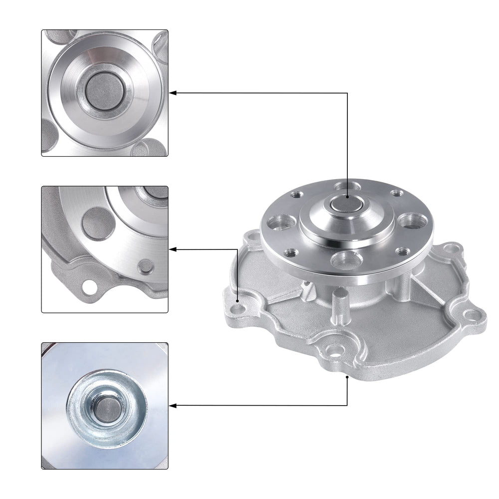 AULINK AW5103 water pump side view shows compact fit across GM platforms