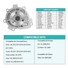 AULINK AW6184 water pump part number closeup confirms authentic fit and compatibility.
