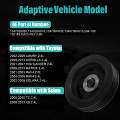 AULINK harmonic balancer for RAV4 improves drive feel and belt alignment.