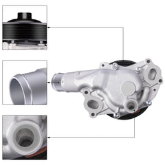 AULINK LR033993 water pump side view highlighting compact, vibration-resistant design