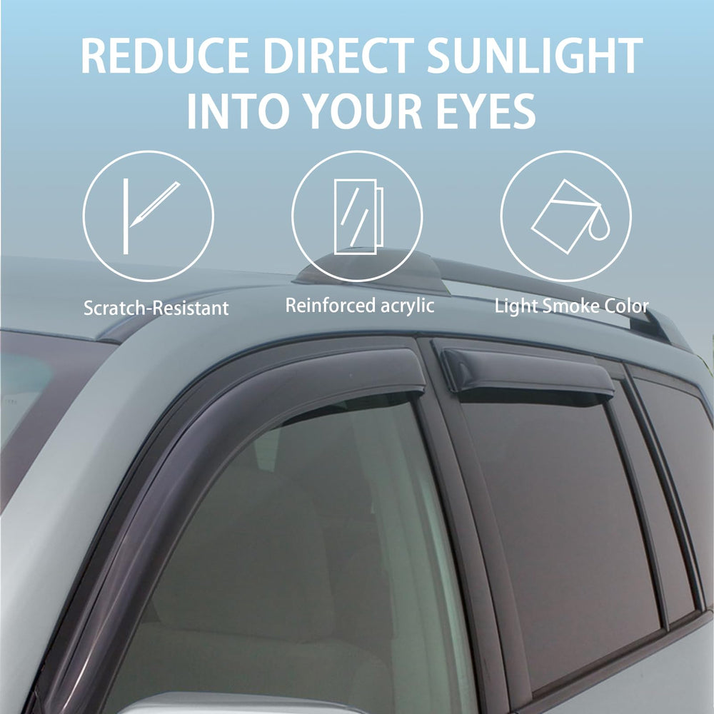 Four-piece Aumivoron rain guard kit with 3M adhesive for Toyota Sienna installation