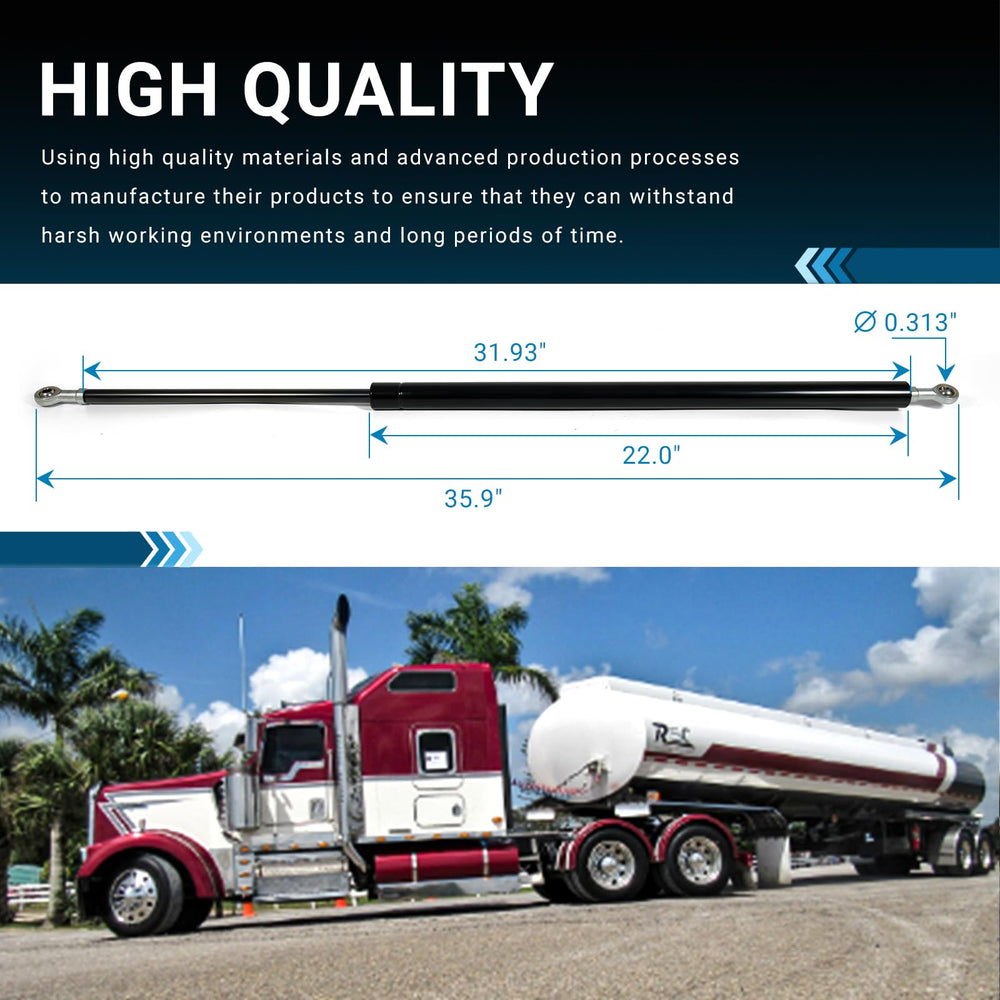 Aumzong hood lift strut detailed dimensions help confirm proper fit.