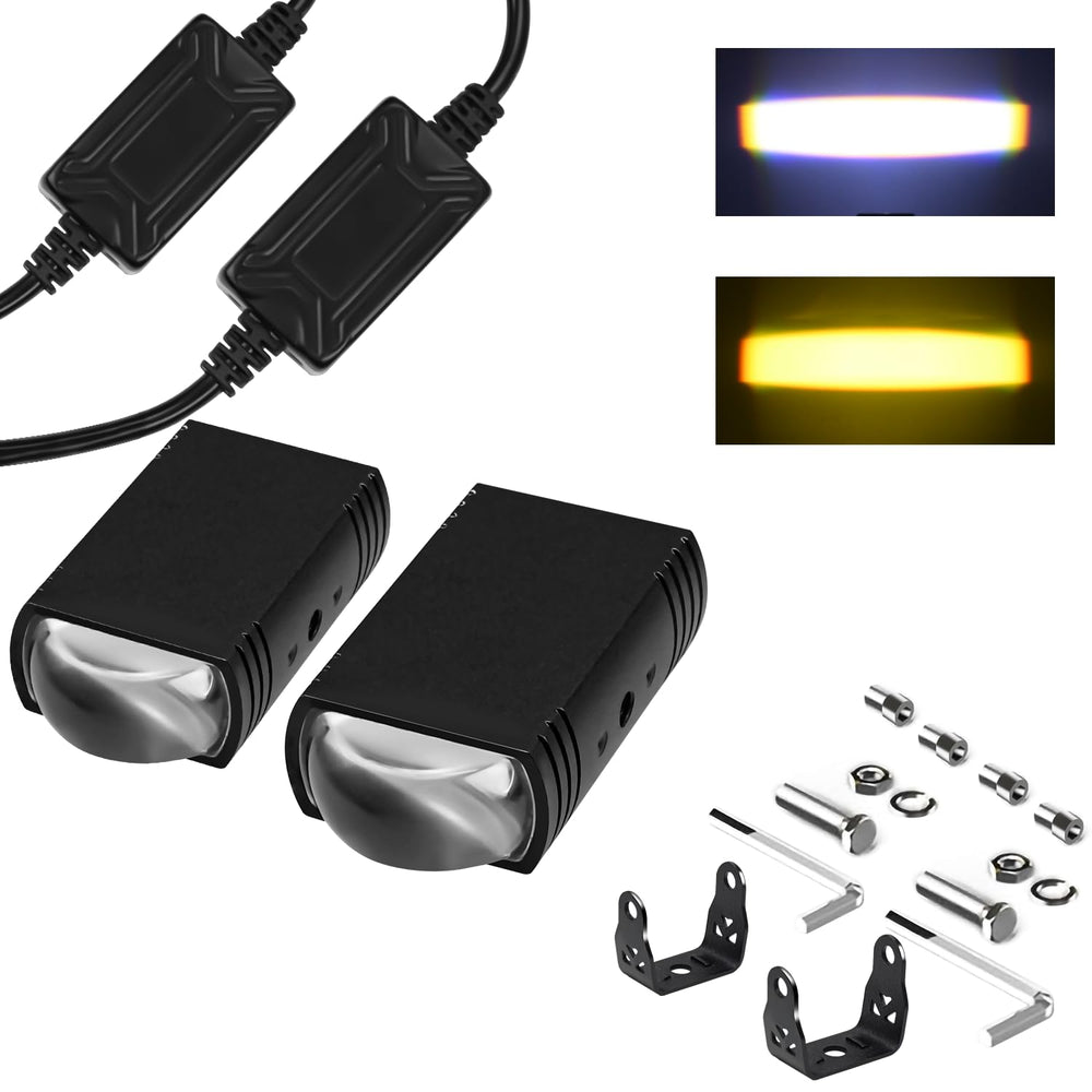 AUOKAY drive lights white and amber front view for enhanced nighttime visibility