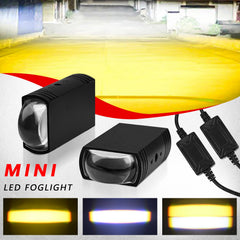 AUOKAY dual-color LED pods emit amber and white beams for fog and clear lanes