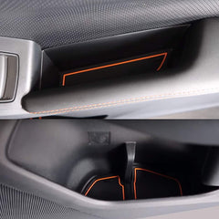 Auovo orange door mats are easy to wipe clean after wet weather