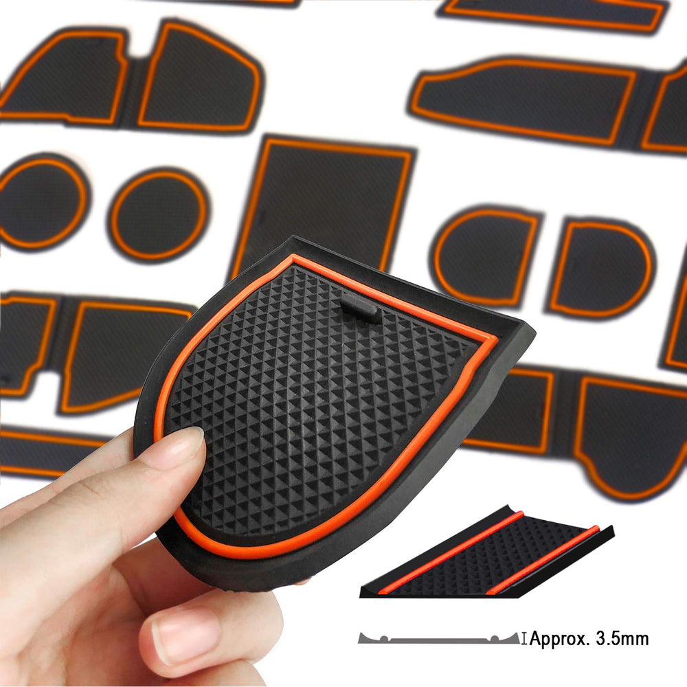 Auovo orange interior mats shield footwells from snow and slush