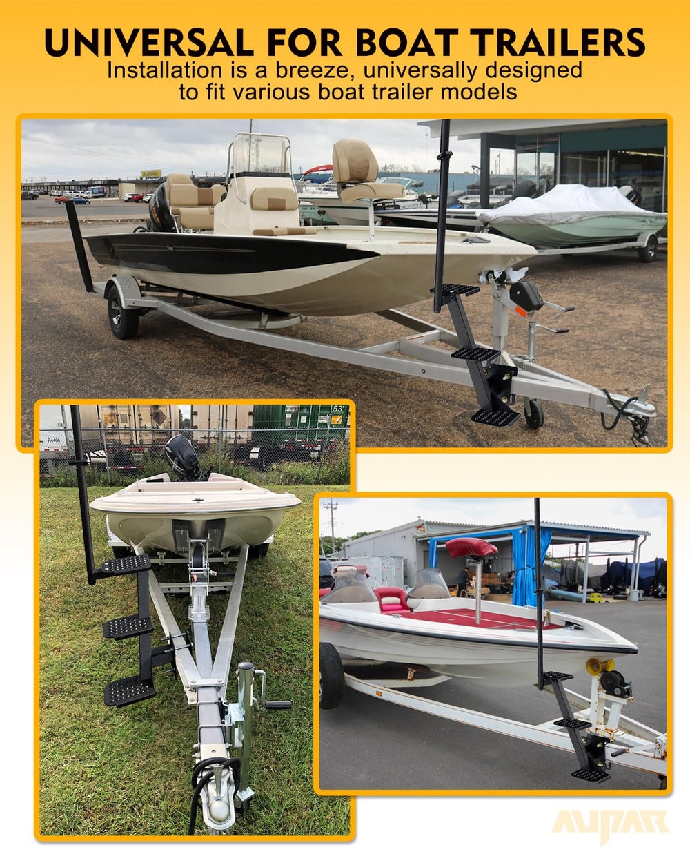 Aupar universal-fit trailer step works with most bass boats