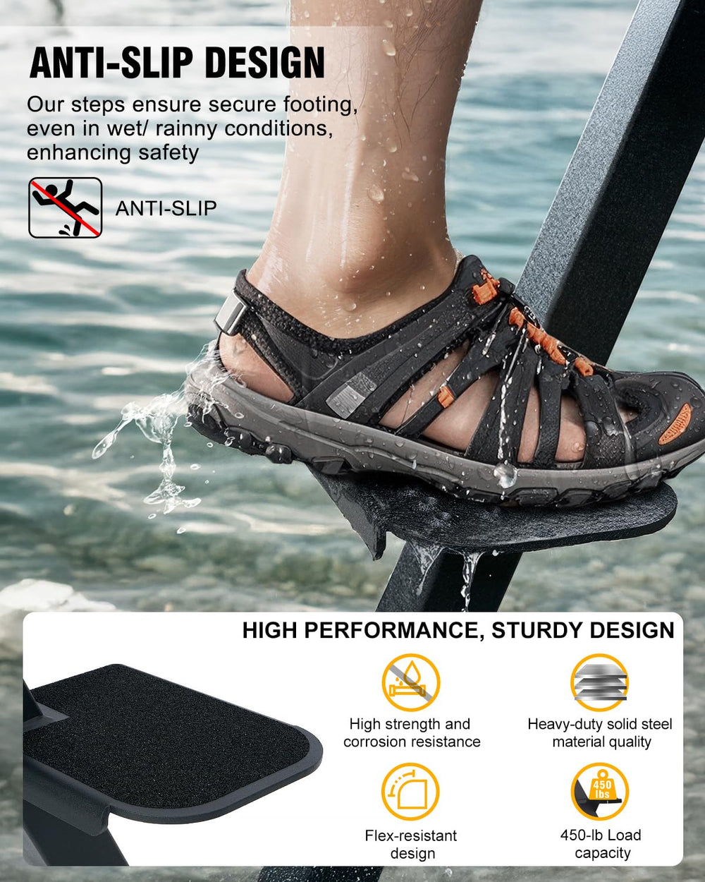 Aupar grip tape surface delivers traction in wet conditions
