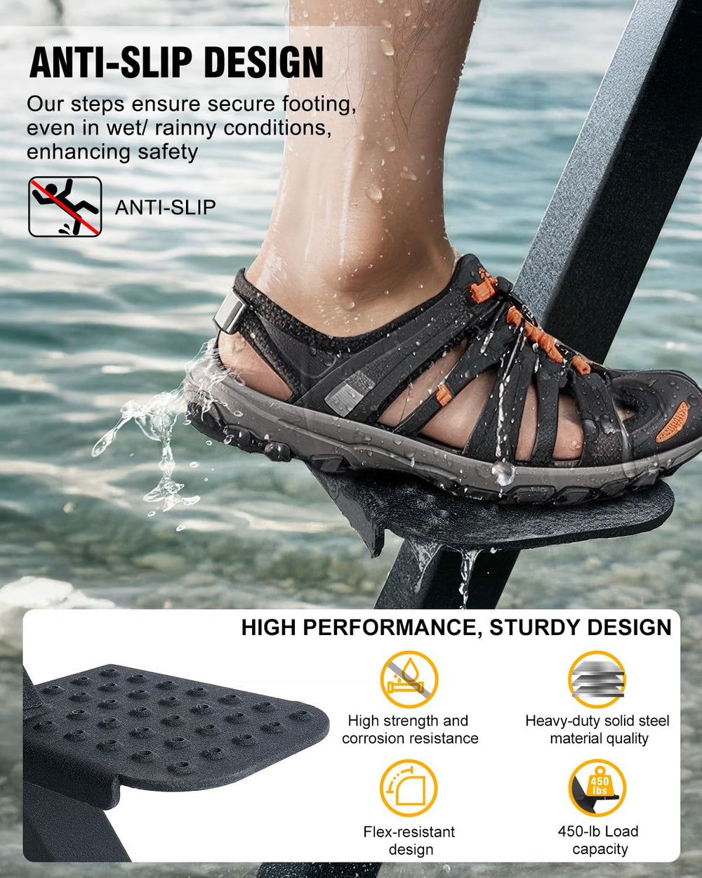 Aupar heavy-duty construction supports up to 450 pounds.
