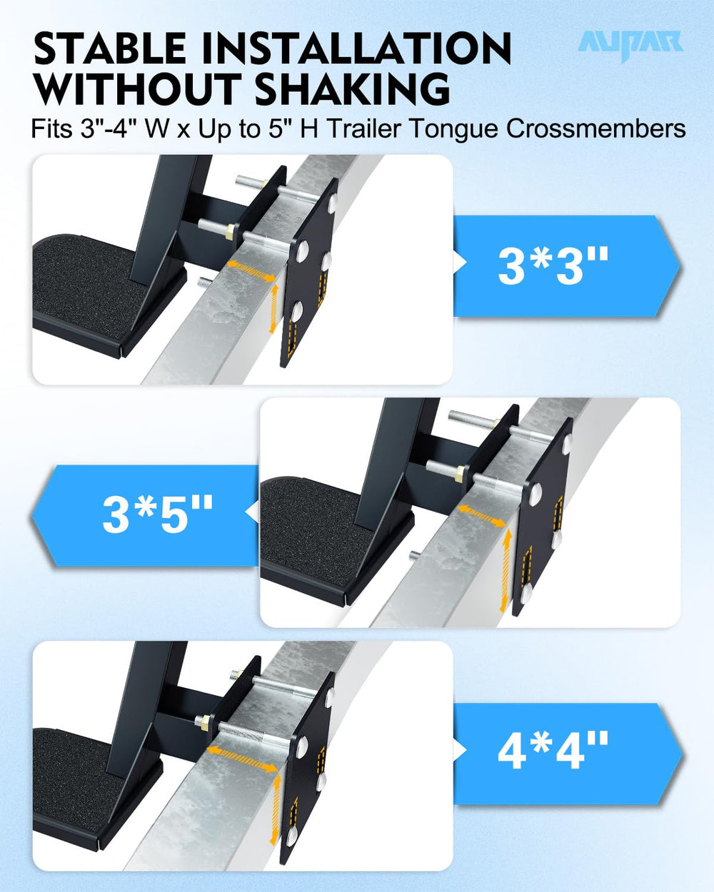 Aupar solid steel construction with black powder coat resists corrosion and wear