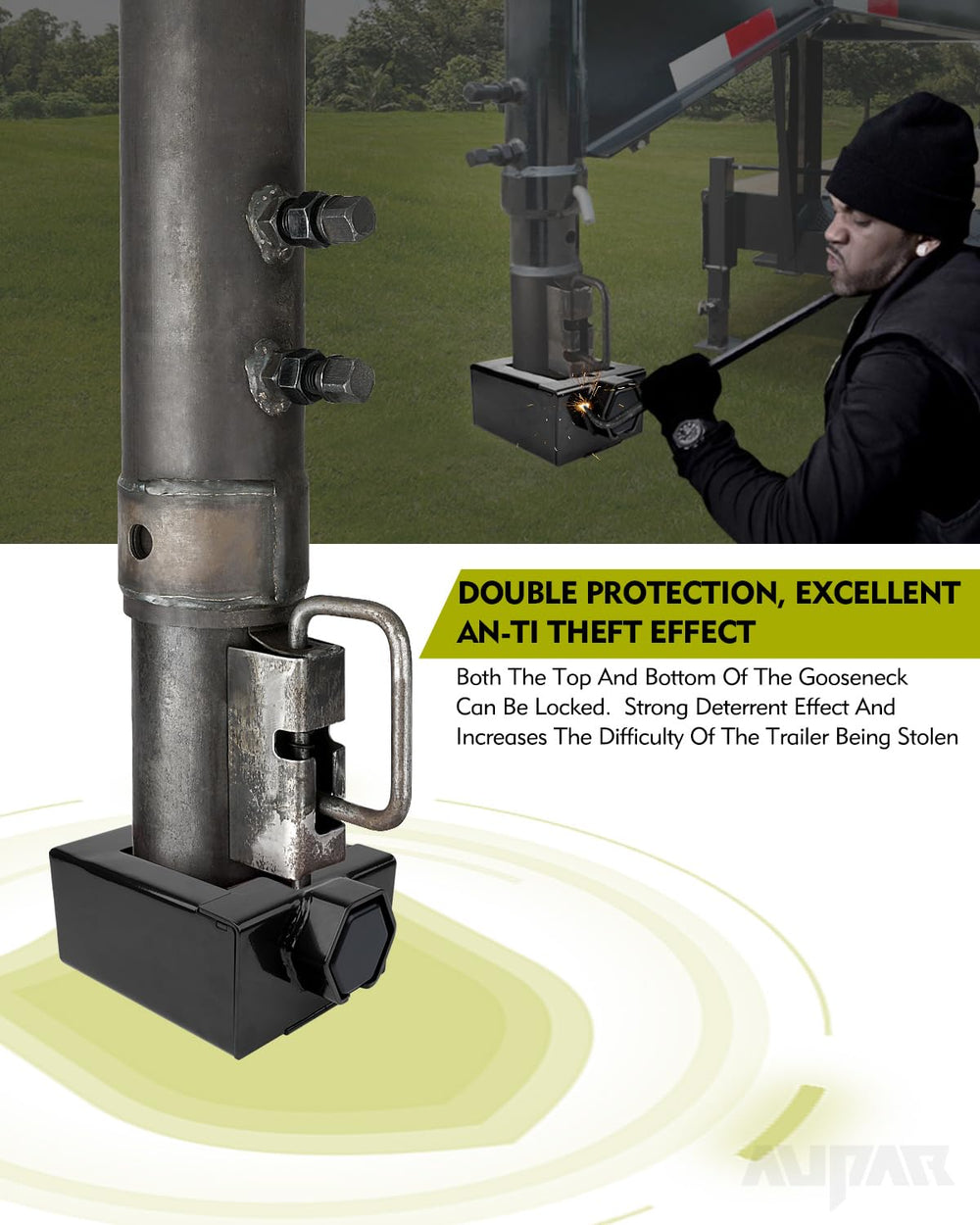 Aupar gooseneck lock welding detail highlights durability