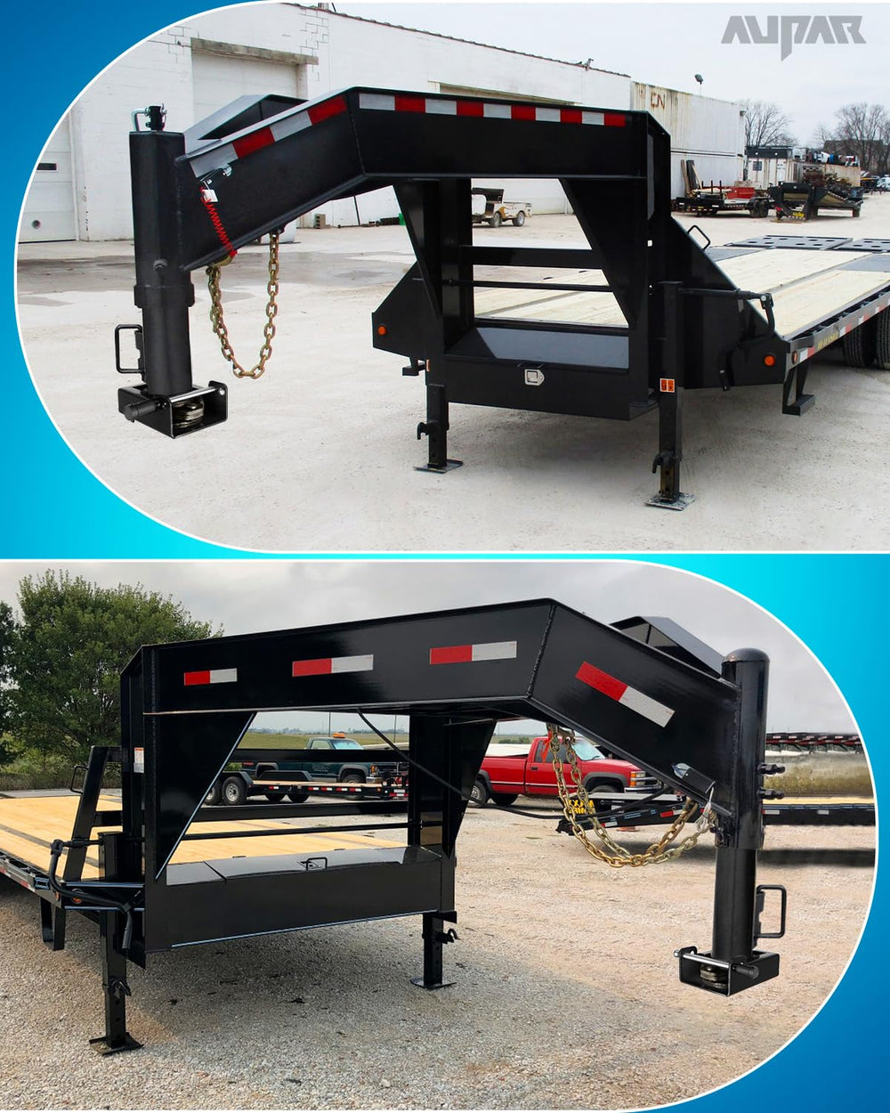 Aupar gooseneck lock packaging highlights protection during shipping