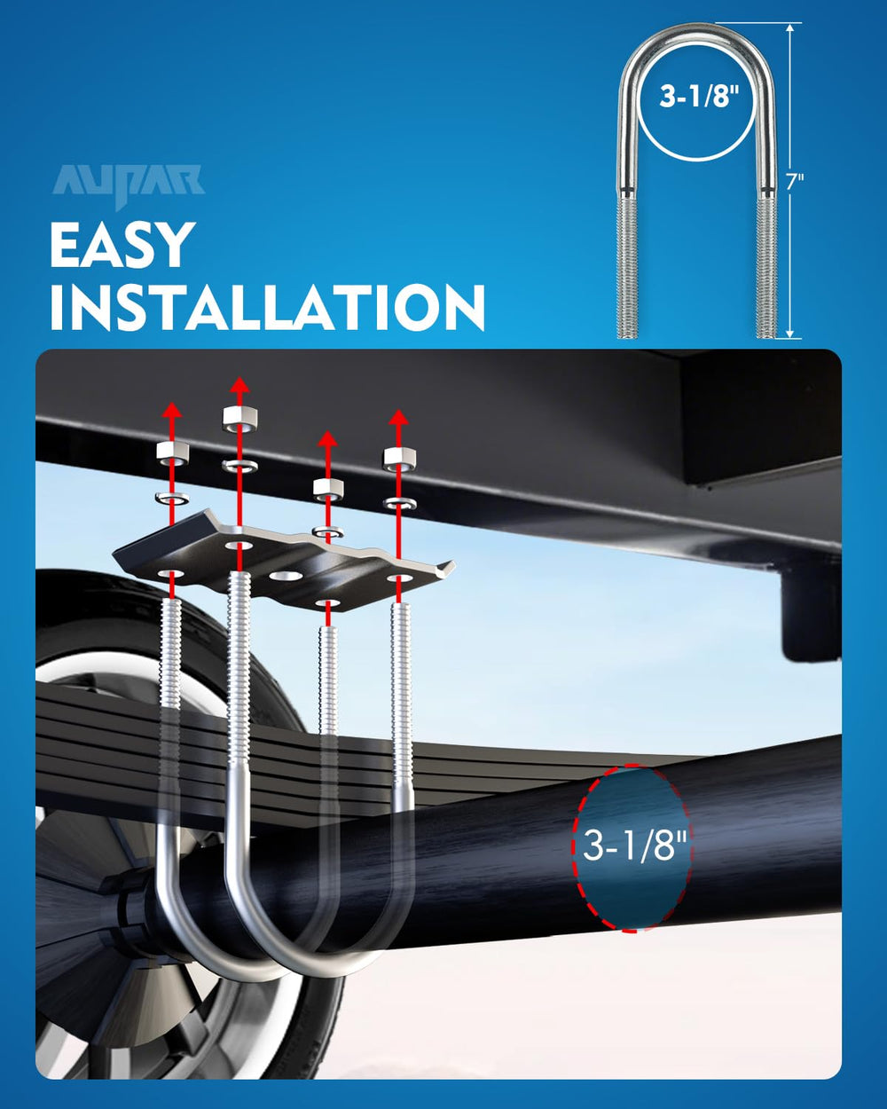 Aupar durable steel construction resists wear under road vibrations.