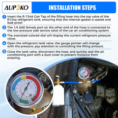 Aupoko 200 PSI low-pressure gauge for monitoring AC charges