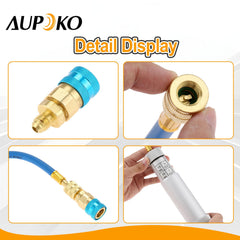 Aupoko dye injector, visual for leak monitoring with fluorescent dyes.
