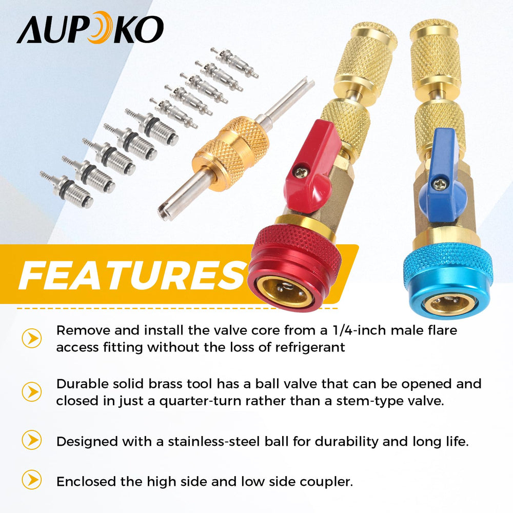Aupoko brass service valve core remover kit for durable use