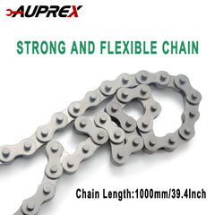 Wrap-around chain design reaches tight spaces where standard wrenches fail.
