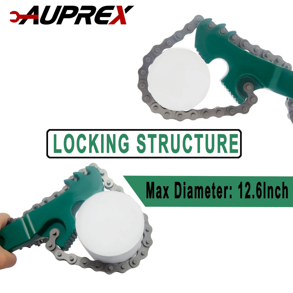 AUPREX concave teeth grip securely to spin pipes and filters.