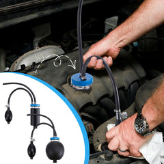 Aurelema 12V vehicle intake test setup for leaks.