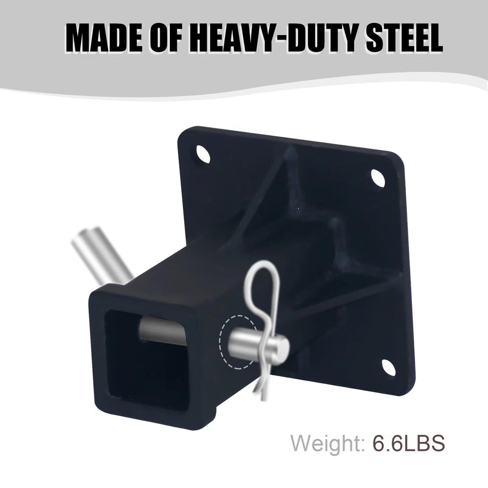 Aurogsky's 6-inch receiver tube welded to a durable 1/4-inch steel mounting plate.