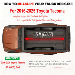 Aurorasters 60-5-inch bed fit for Tacoma highlights precise compatibility