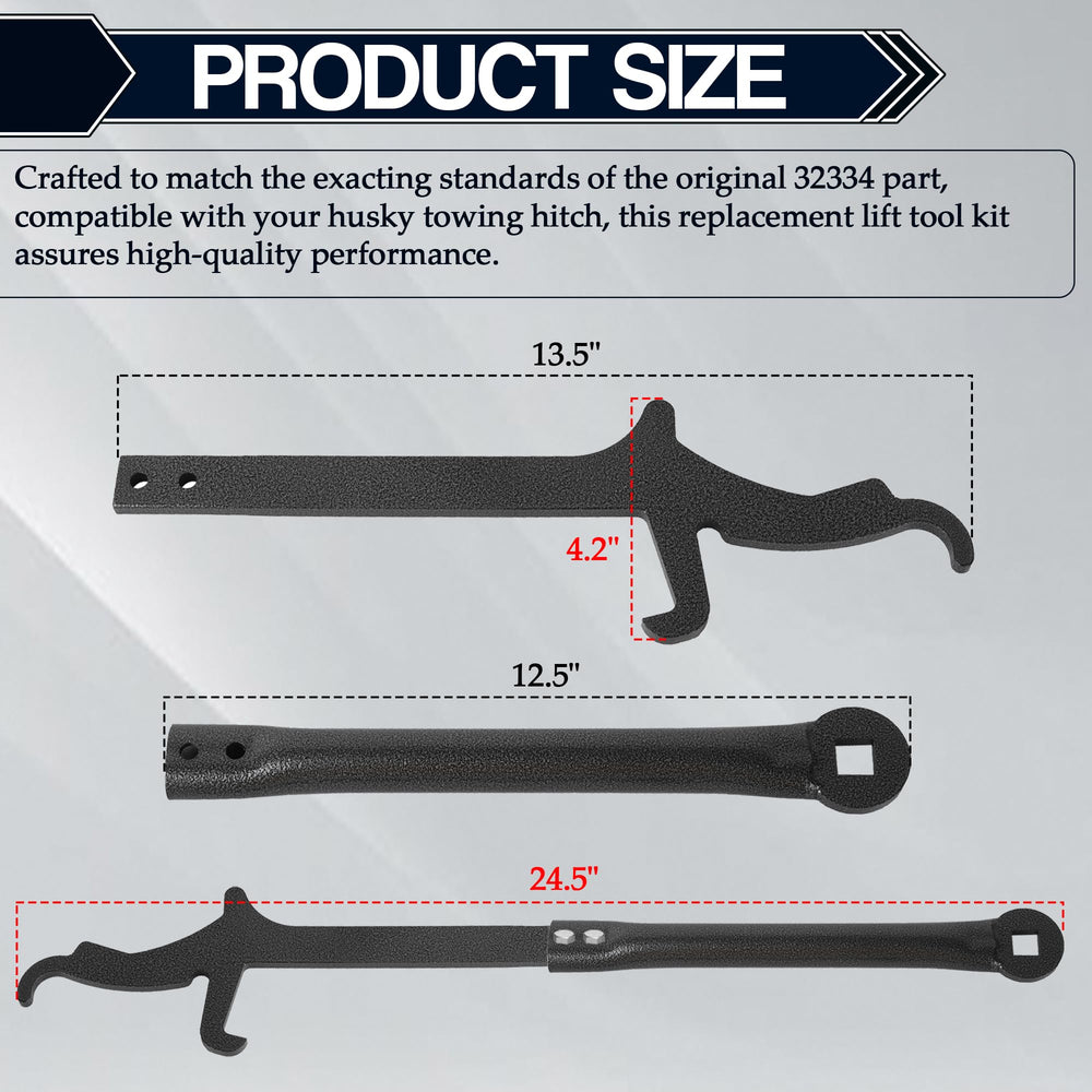 Aussio 32334 lift tool kit side view highlighting robust steel and coating
