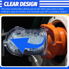 Aussio clear construction enables quick inspection of the sanitation system.