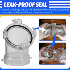 Aussio leak-proof seal helps prevent spills during hookups.