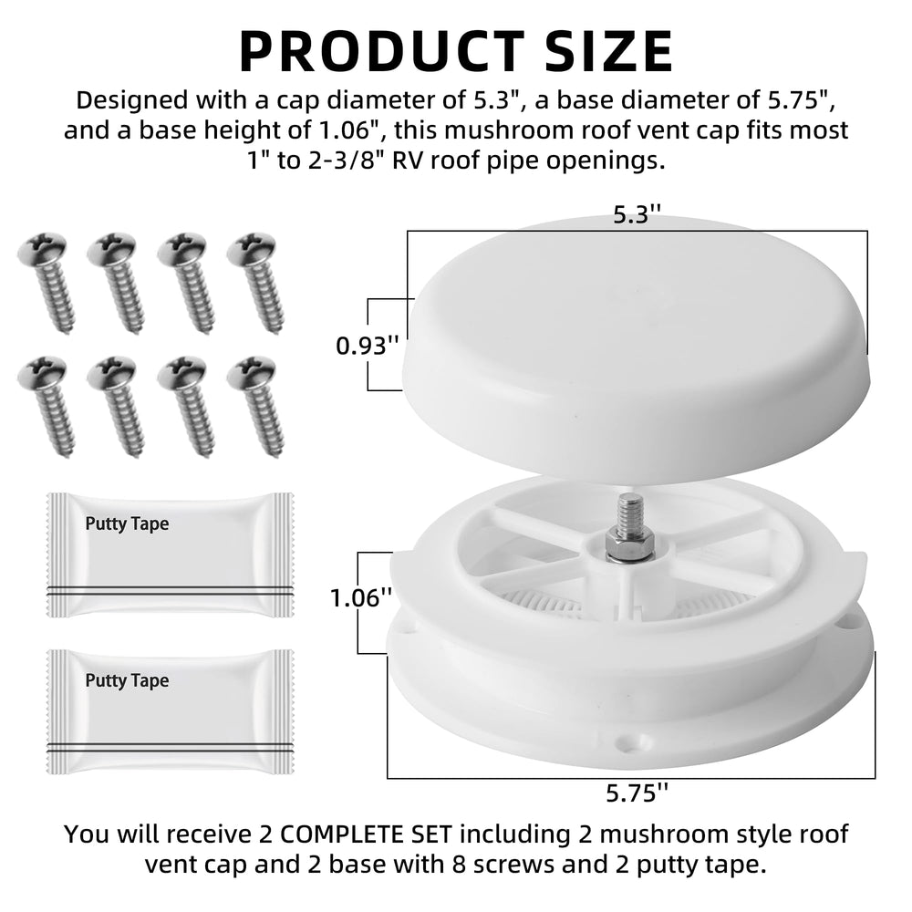 Aussio vent base with screws demonstrates secure installation for camper trailers.